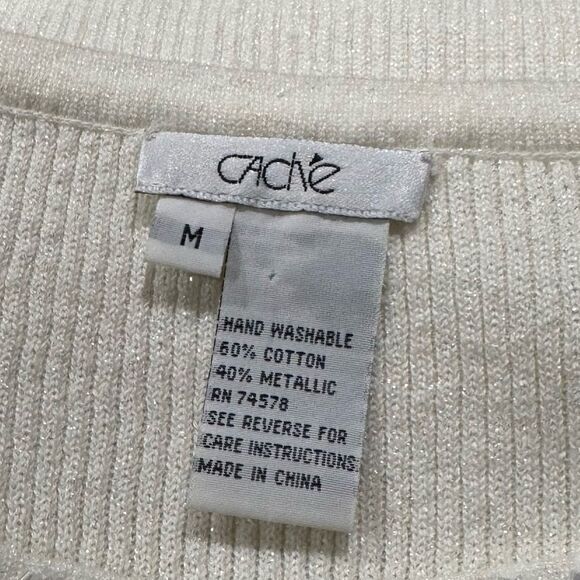 Cache Y2K Vintage Beaded Metallic Stars Sleeveless Trendy Top Women’s Medium - Picture 2 of 3